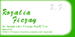 rozalia ficzay business card